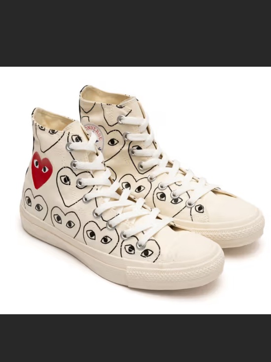 Converse Shoes - COMME des GARÇONS PLAY x Converse Chuck 70 Heart Print Sneakers Size 5.5